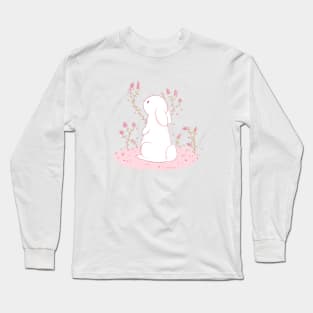 Cute Bunny with Flowers Long Sleeve T-Shirt